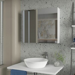 Καθρέπτης μπάνιου Binary Μegapap χρώμα λευκό 75x17,2x65εκ. - Image 3