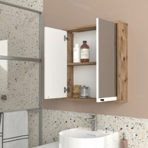 Καθρέπτης μπάνιου Lilian Μegapap χρώμα atlantic pine 59,6x14,6x65εκ. - Image 4