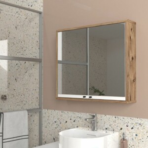 Καθρέπτης μπάνιου Lilian Μegapap χρώμα atlantic pine 75x14,6x65εκ. - Image 3