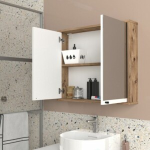 Καθρέπτης μπάνιου Lilian Μegapap χρώμα atlantic pine 75x14,6x65εκ. - Image 4