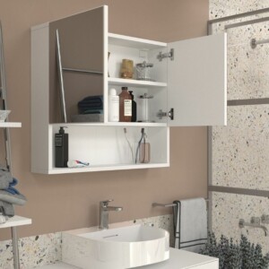 Καθρέπτης μπάνιου Trama Μegapap χρώμα λευκό 75x16,8x65εκ. - Image 4