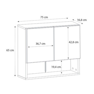 Καθρέπτης μπάνιου Trama Μegapap χρώμα λευκό 75x16,8x65εκ. - Image 6