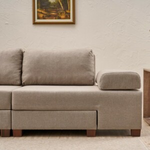 Καναπές - κρεβάτι πολυμορφικός Perenna Megapap τριθέσιος υφασμάτινος χρώμα κρεμ 233x93x83εκ. - Image 4