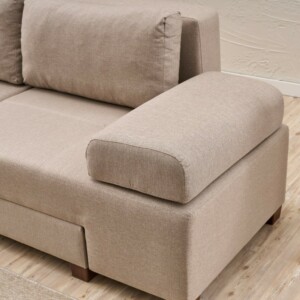 Καναπές - κρεβάτι πολυμορφικός Perenna Megapap τριθέσιος υφασμάτινος χρώμα κρεμ 233x93x83εκ. - Image 5