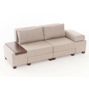 Καναπές - κρεβάτι πολυμορφικός Perenna Megapap τριθέσιος υφασμάτινος χρώμα κρεμ 233x93x83εκ. - Image 7