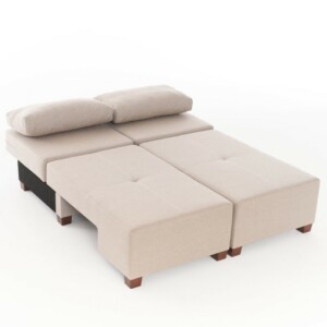 Καναπές - κρεβάτι πολυμορφικός Perenna Megapap τριθέσιος υφασμάτινος χρώμα κρεμ 233x93x83εκ. - Image 9