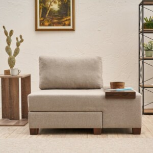 Πολυθρόνα - κρεβάτι Perenna Megapap υφασμάτινη χρώμα κρεμ 116x93x83εκ. - Image 3