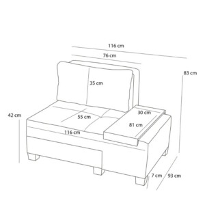Πολυθρόνα - κρεβάτι Perenna Megapap υφασμάτινη χρώμα κρεμ 116x93x83εκ. - Image 7