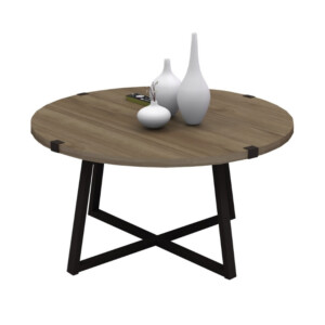 Τραπεζάκι σαλονιού Mauricio Megapap χρώμα καρυδί - ανθρακί 78x78x43εκ. - Image 3