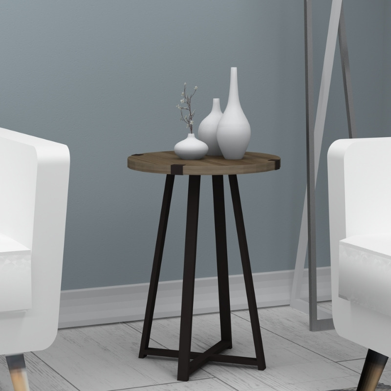 Βοηθητικό τραπεζάκι Pedro Megapap χρώμα καρυδί - ανθρακί 44x44x58εκ. Βοηθητικό τραπεζάκι Pedro Megapap χρώμα καρυδί - ανθρακί 44x44x58εκ.