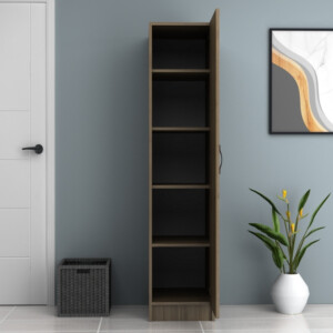 Ντουλάπα ρούχων Ricardo Megapap μονόφυλλη χρώμα καρυδί 40x51,8x181εκ. - Image 3