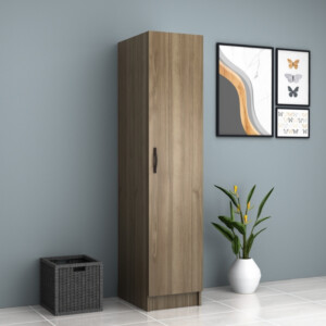 Ντουλάπα ρούχων Ricardo Megapap μονόφυλλη χρώμα καρυδί 40x51,8x181εκ. - Image 4