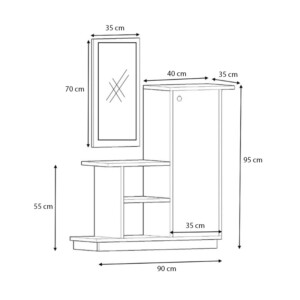 Έπιπλο εισόδου Cute Megapap χρώμα φυσικό οξιάς - ανθρακί 90x35x95εκ. - Image 5
