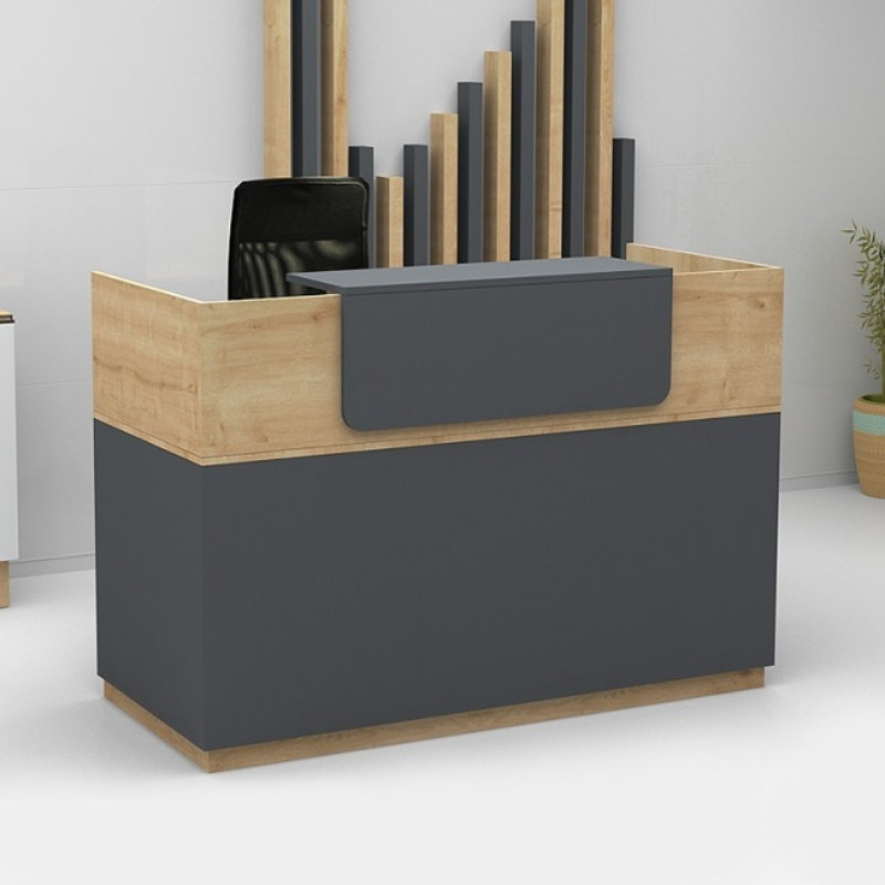 Γραφείο υποδοχής - reception Lemmon Megapap χρώμα φυσικό οξιάς - ανθρακί 120x70x110εκ. Γραφείο υποδοχής - reception Lemmon Megapap χρώμα φυσικό οξιάς - ανθρακί 120x70x110εκ.