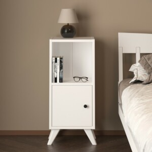 Κομοδίνο Vira Megapap χρώμα λευκό 34x30x78εκ. - Image 3