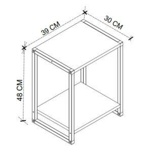 Κομοδίνο Gina Megapap χρώμα sapphire oak - μαύρο 39x30x48εκ. - Image 4