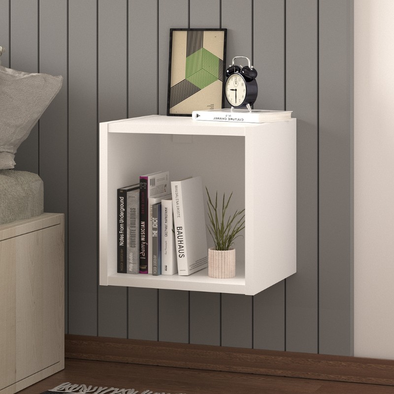 Κομοδίνο επιτοίχιο Beny Megapap χρώμα λευκό 34x30 Κομοδίνο επιτοίχιο Beny Megapap χρώμα λευκό 34x30