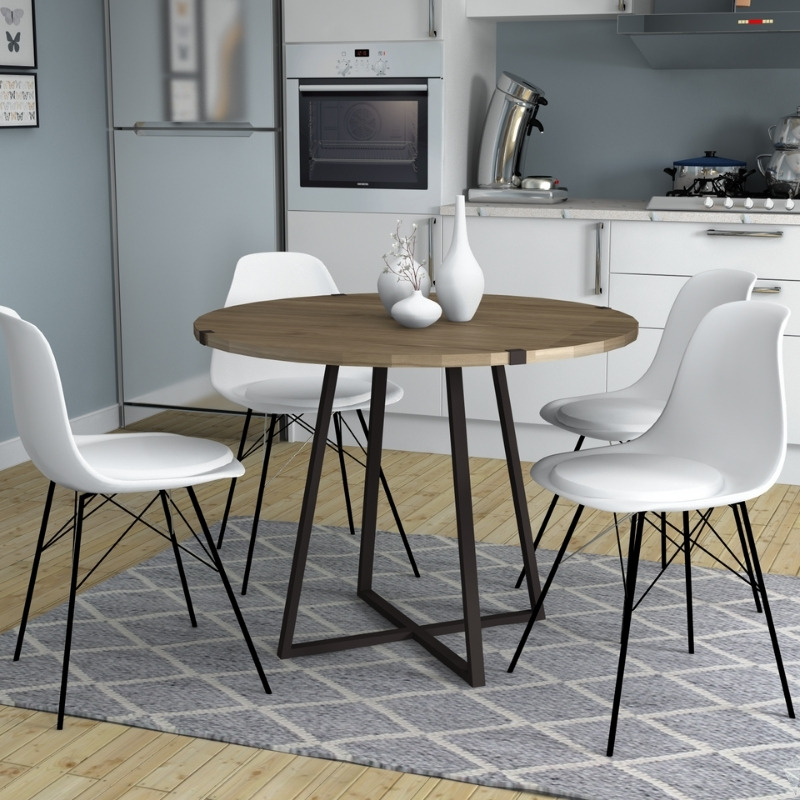 Τραπέζι Rubes Megapap χρώμα καρυδί - ανθρακί 100x100x78εκ. Τραπέζι Rubes Megapap χρώμα καρυδί - ανθρακί 100x100x78εκ.