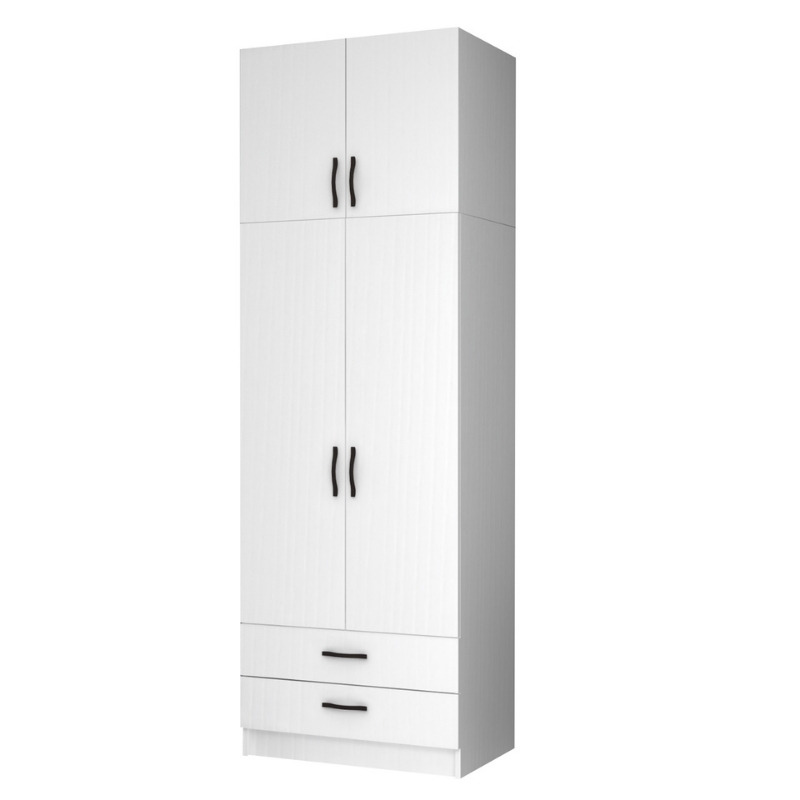 Ντουλάπα ρούχων Ricardo Megapap δίφυλλη με πατάρι και συρτάρια χρώμα λευκό 80x51 Ντουλάπα ρούχων Ricardo Megapap δίφυλλη με πατάρι και συρτάρια χρώμα λευκό 80x51