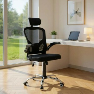 Καρέκλα γραφείου διευθυντική Falcon Megapap με ύφασμα Mesh χρώμα μαύρο 68x65x119/129εκ. - Image 3