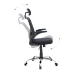 Καρέκλα γραφείου διευθυντική Falcon Megapap με ύφασμα Mesh χρώμα μαύρο 68x65x119/129εκ. - Image 7