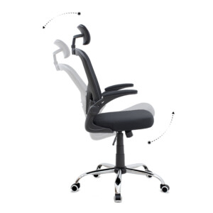 Καρέκλα γραφείου διευθυντική Falcon Megapap με ύφασμα Mesh χρώμα μαύρο 68x65x119/129εκ. - Image 7