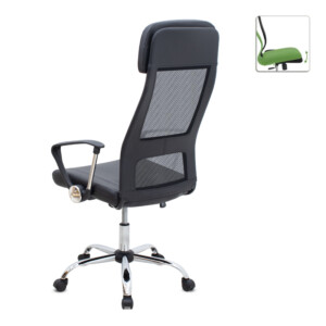 Καρέκλα γραφείου Ovis Megapap με τεχνόδερμα και ύφασμα Mesh χρώμα μαύρο 63x63x119/129εκ. - Image 2