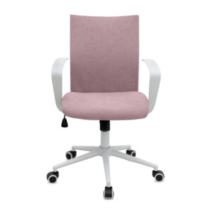 Καρέκλα γραφείου Berlin Megapap υφασμάτινη χρώμα ροζ - λευκό 64x63x89/96εκ. - Image 4