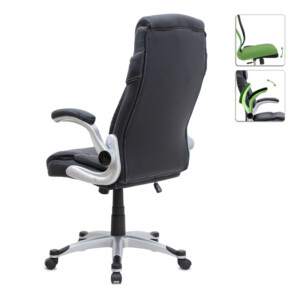 Καρέκλα γραφείου διευθυντική Gustavo Megapap από τεχνόδερμα χρώμα μαύρο 69x65x116/126εκ. - Image 2