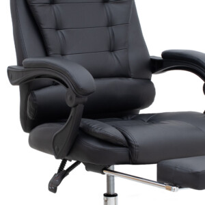 Καρέκλα γραφείου διευθυντική Daria Megapap με υποπόδιο από τεχνόδερμα χρώμα μαύρο 65x65x117/127εκ. - Image 12