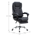 Καρέκλα γραφείου διευθυντική Daria Megapap με υποπόδιο από τεχνόδερμα χρώμα μαύρο 65x65x117/127εκ. - Image 13