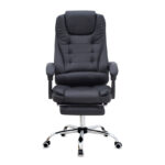 Καρέκλα γραφείου διευθυντική Daria Megapap με υποπόδιο από τεχνόδερμα χρώμα μαύρο 65x65x117/127εκ. - Image 5