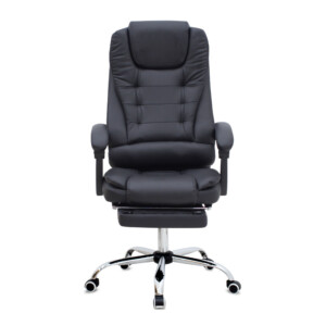 Καρέκλα γραφείου διευθυντική Daria Megapap με υποπόδιο από τεχνόδερμα χρώμα μαύρο 65x65x117/127εκ. - Image 5