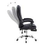 Καρέκλα γραφείου διευθυντική Daria Megapap με υποπόδιο από τεχνόδερμα χρώμα μαύρο 65x65x117/127εκ. - Image 10