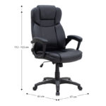 Καρέκλα γραφείου διευθυντική Morgan Megapap από τεχνόδερμα χρώμα μαύρο 67x65x112/122εκ. - Image 12