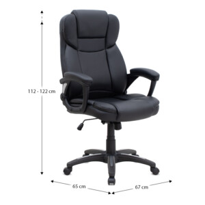 Καρέκλα γραφείου διευθυντική Morgan Megapap από τεχνόδερμα χρώμα μαύρο 67x65x112/122εκ. - Image 12