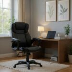 Καρέκλα γραφείου διευθυντική Morgan Megapap από τεχνόδερμα χρώμα μαύρο 67x65x112/122εκ. - Image 4