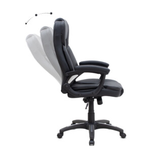 Καρέκλα γραφείου διευθυντική Morgan Megapap από τεχνόδερμα χρώμα μαύρο 67x65x112/122εκ. - Image 9