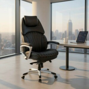 Καρέκλα γραφείου διευθυντική Duke Megapap από τεχνόδερμα χρώμα μαύρο 72x70x120/125εκ. - Image 3