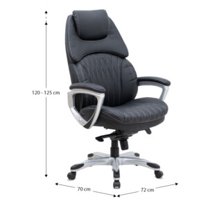 Καρέκλα γραφείου διευθυντική Duke Megapap από τεχνόδερμα χρώμα μαύρο 72x70x120/125εκ. - Image 10