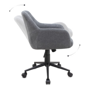 Καρέκλα γραφείου Alice Megapap υφασμάτινη χρώμα γκρι 61x61x80/90εκ. - Image 6