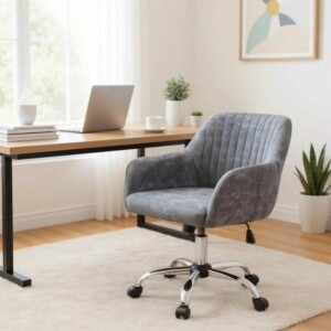 Καρέκλα γραφείου Lana Megapap υφασμάτινη χρώμα γκρι 61x61x80/90εκ. - Image 3