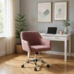 Καρέκλα γραφείου Lana Megapap υφασμάτινη χρώμα σάπιο μήλο 61x61x80/90εκ. - Image 3