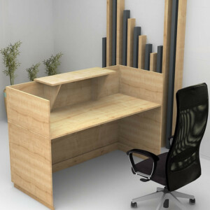 Γραφείο υποδοχής - reception Lemmon Megapap χρώμα φυσικό οξιάς 120x70x110εκ. - Image 2