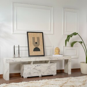 Έπιπλο τηλεόρασης Enclave Megapap χρώμα εφέ μαρμάρου 180x31,3x50εκ. - Image 4