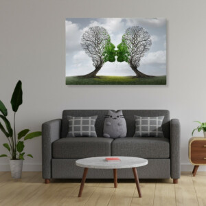 Πίνακας σε καμβά "Trees Growing With Love" Megapap ψηφιακής εκτύπωσης 100x70x3εκ. - Image 2