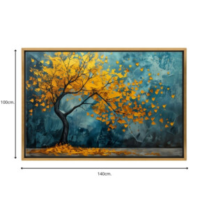 Πίνακας σε καμβά "Windblown Tree" Megapap ψηφιακής εκτύπωσης με κορνίζα χρώμα χρυσό 140x100x3εκ. - Image 3