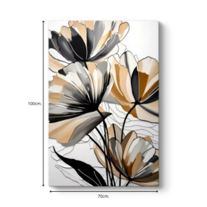 Πίνακας σε καμβά "Pastel Flower" Megapap ψηφιακής εκτύπωσης 70x100x3εκ. - Image 3