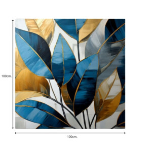 Πίνακας σε καμβά "Botanical Leaves" Megapap ψηφιακής εκτύπωσης 100x100x3εκ. - Image 3