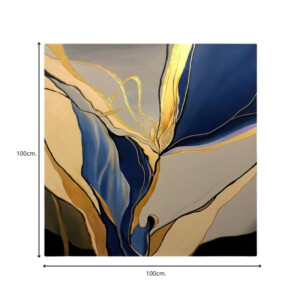 Πίνακας σε καμβά "Dance of Gold and Blue" Megapap ψηφιακής εκτύπωσης 100x100x3εκ. - Image 3